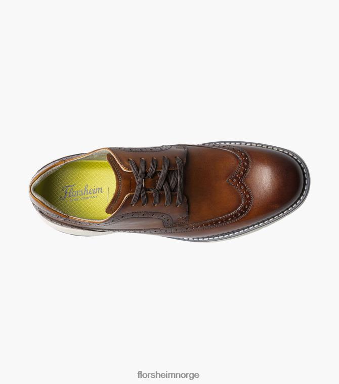 nei Florsheim menn fottøy frenzi vingetip oxford cognac multi 08PX6239