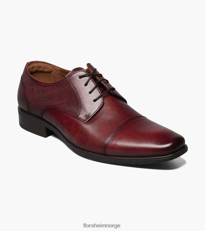 nei Florsheim menn fottøy jackson cap toe oxford burgunder 08PX62153