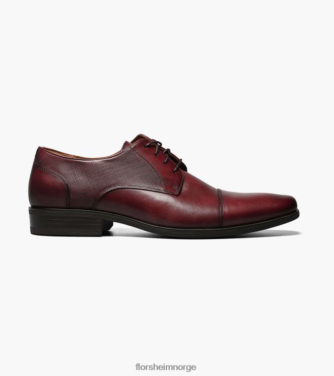 nei Florsheim menn fottøy jackson cap toe oxford burgunder 08PX62153