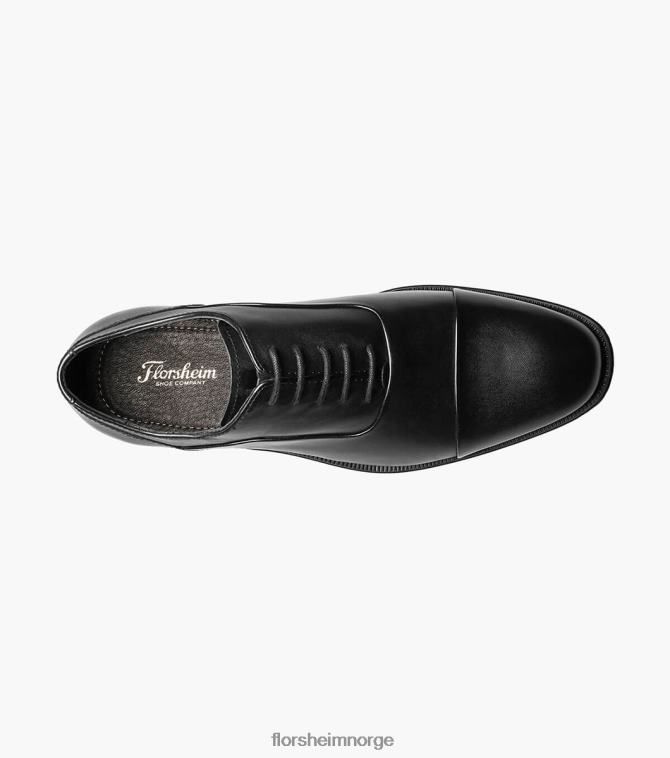 nei Florsheim menn fottøy jetson cap toe oxford svart 08PX62212