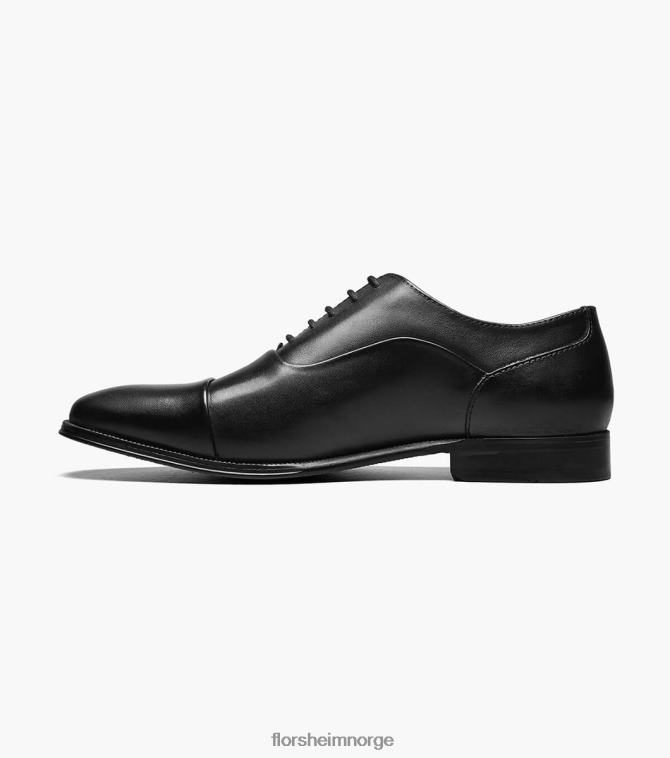 nei Florsheim menn fottøy jetson cap toe oxford svart 08PX62212