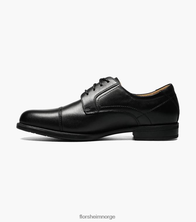 nei Florsheim menn fottøy midtown cap toe oxford svart 08PX6292