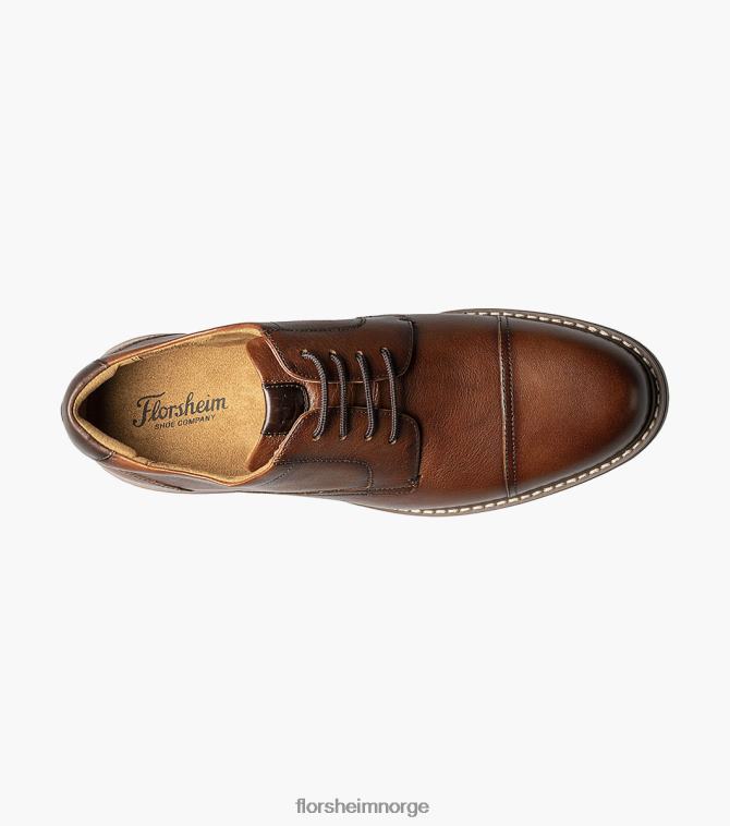 nei Florsheim menn fottøy norwalk cap toe oxford konjakk ramlet 08PX6288