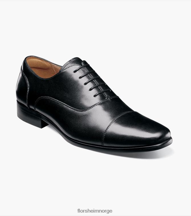 nei Florsheim menn fottøy postino 1 cap toe balmoral oxford svart glatt 08PX62114