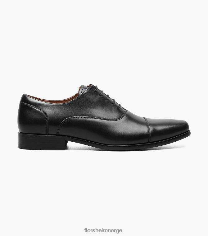 nei Florsheim menn fottøy postino 1 cap toe balmoral oxford svart glatt 08PX62114