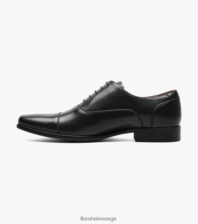 nei Florsheim menn fottøy postino 1 cap toe balmoral oxford svart glatt 08PX62114