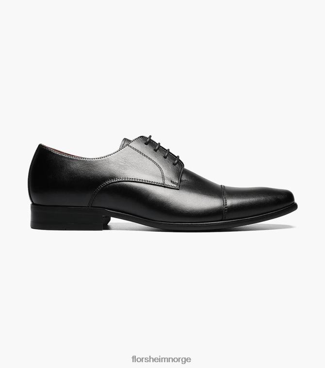 nei Florsheim menn fottøy postino 1 cap toe oxford svart glatt 08PX62121