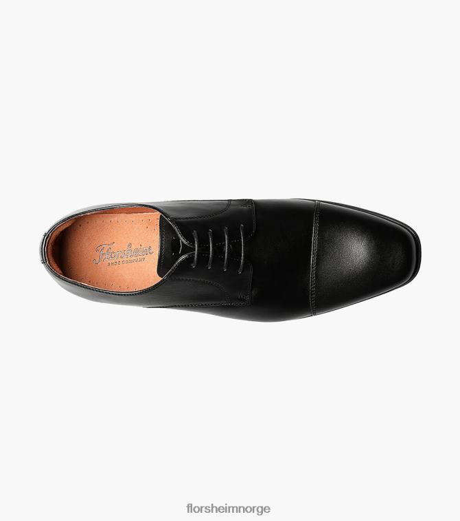 nei Florsheim menn fottøy postino 1 cap toe oxford svart glatt 08PX62121