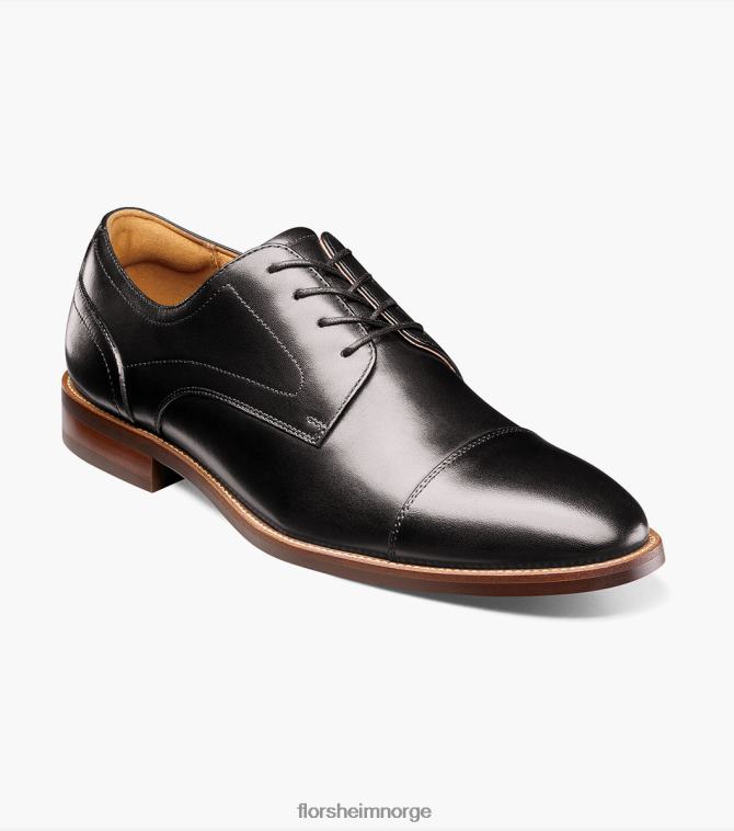 nei Florsheim menn fottøy rucci cap toe oxford svart 08PX6254