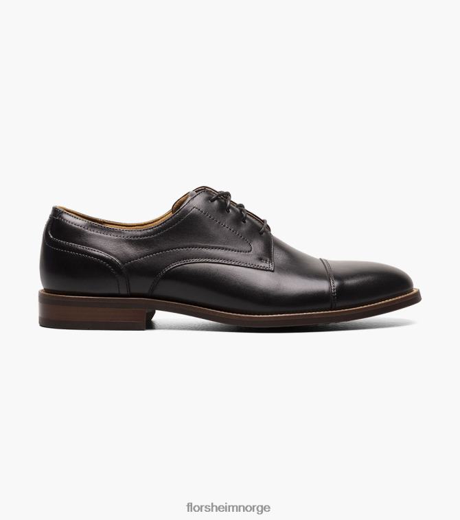 nei Florsheim menn fottøy rucci cap toe oxford svart 08PX6254