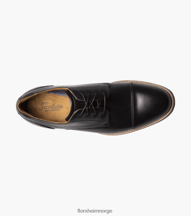 nei Florsheim menn fottøy rucci cap toe oxford svart 08PX6254