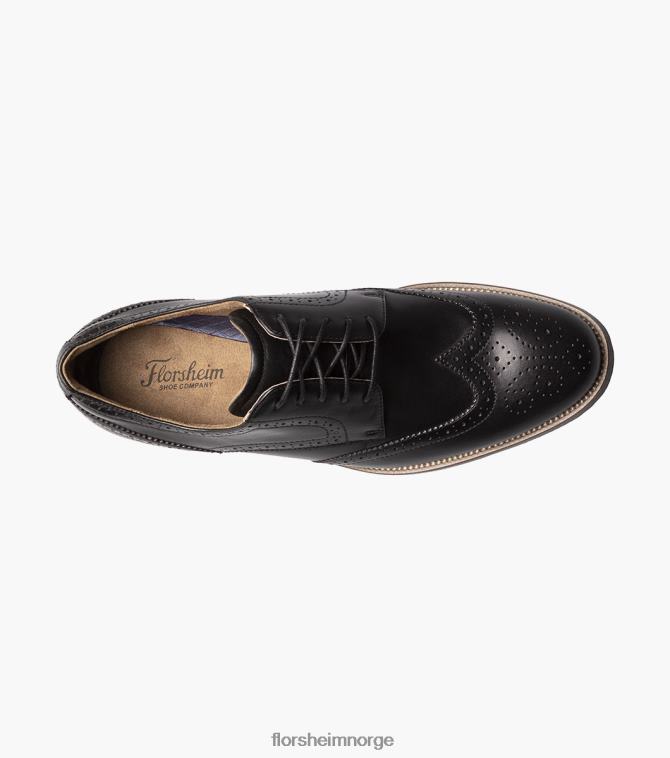 nei Florsheim menn fottøy rucci vingetip oxford svart 08PX6252