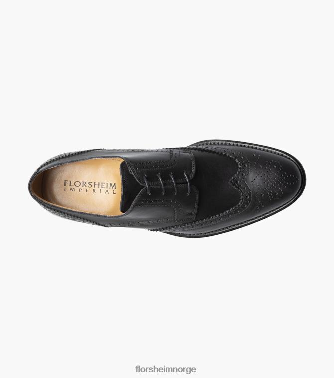 nei Florsheim menn fottøy russell vingespiss perf oxford svart 08PX62215