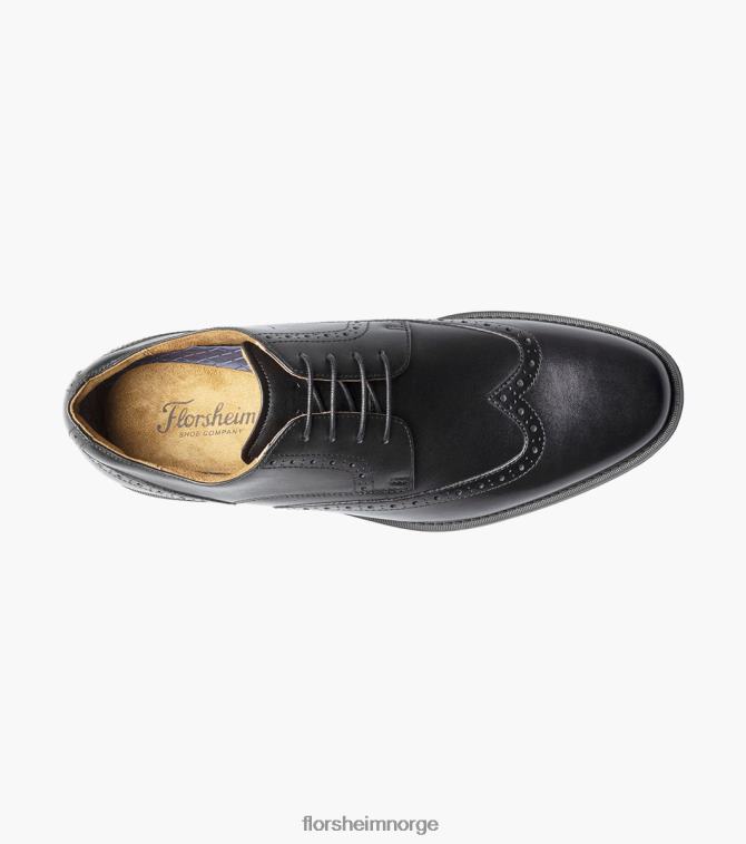 nei Florsheim menn fottøy santucci vingespiss oxford svart 08PX62160