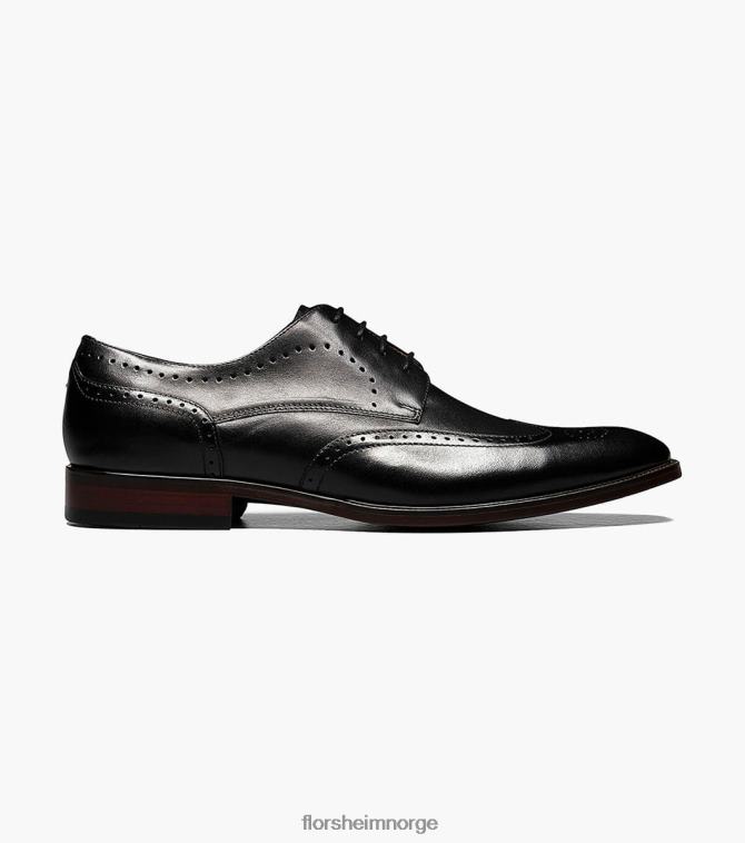 nei Florsheim menn fottøy sorrento vingetip oxford svart 08PX62147