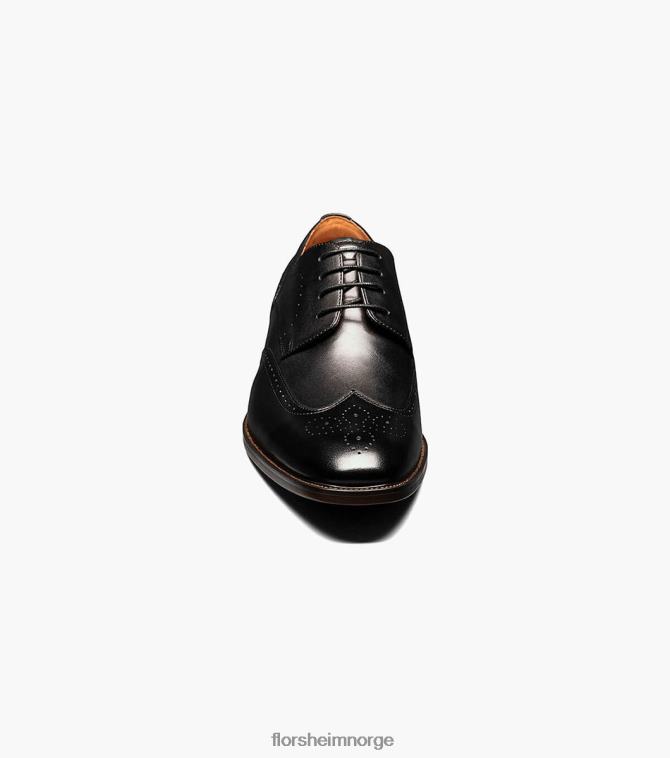 nei Florsheim menn fottøy sorrento vingetip oxford svart 08PX62147