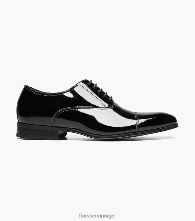nei Florsheim menn fottøy tux cap toe oxford svart patent 08PX62235