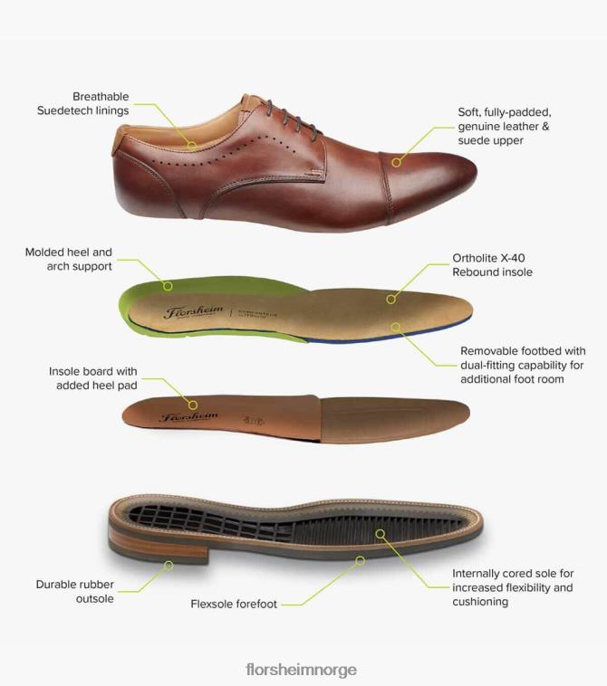 nei Florsheim menn fottøy uptown plain toe oxford konjakk 08PX62239