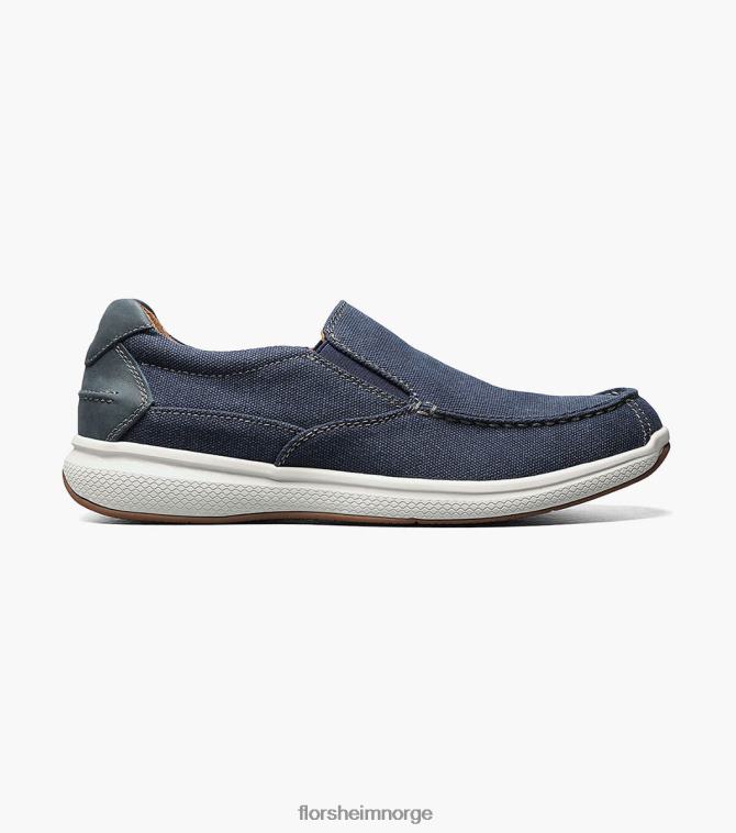nei Florsheim menn fottøy great lakes canvas moc toe slip on marinen 08PX62382
