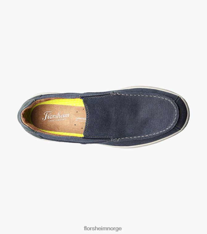 nei Florsheim menn fottøy great lakes canvas moc toe slip on marinen 08PX62382