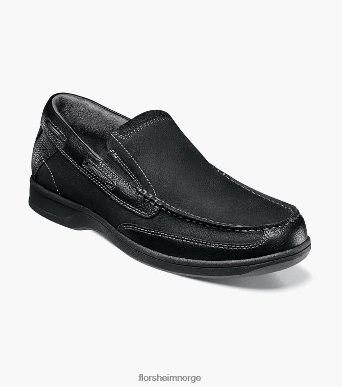 nei Florsheim menn fottøy lakeside moc toe slip på svart 08PX62364