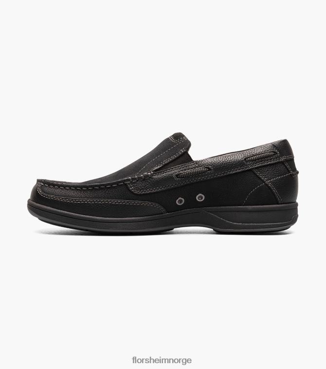 nei Florsheim menn fottøy lakeside moc toe slip på svart 08PX62364