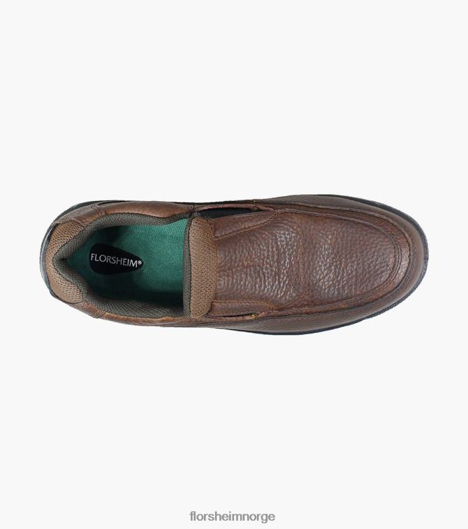 nei Florsheim menn fottøy lucky work composite toe moc toe slip on brun 08PX62421