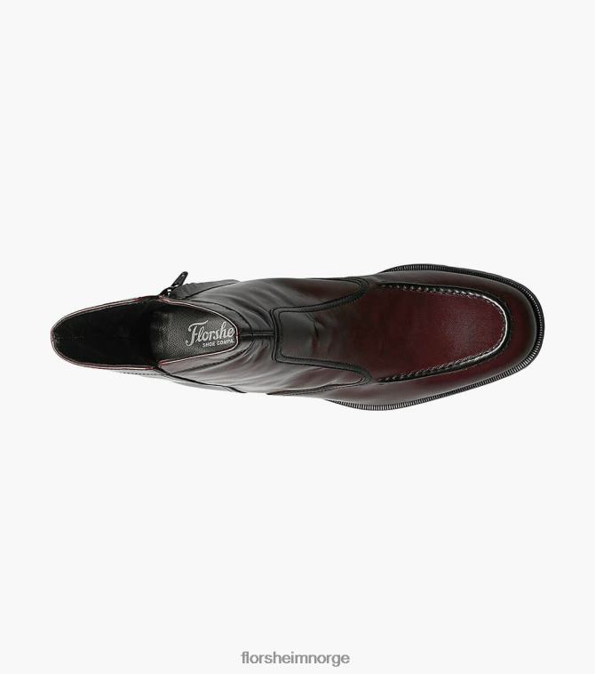 nei Florsheim menn fottøy essex moc toe glidelåsstøvel svart kirsebær 08PX62260