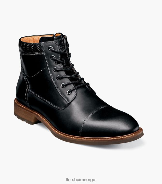 nei Florsheim menn fottøy hytte med blonder med cap toe svart ch 08PX6274