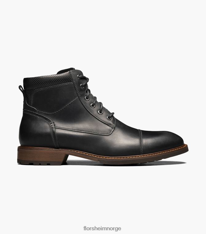 nei Florsheim menn fottøy hytte med blonder med cap toe svart ch 08PX6274