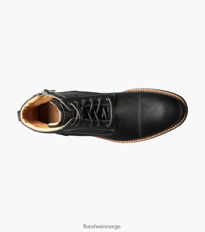 nei Florsheim menn fottøy hytte med blonder med cap toe svart ch 08PX6274