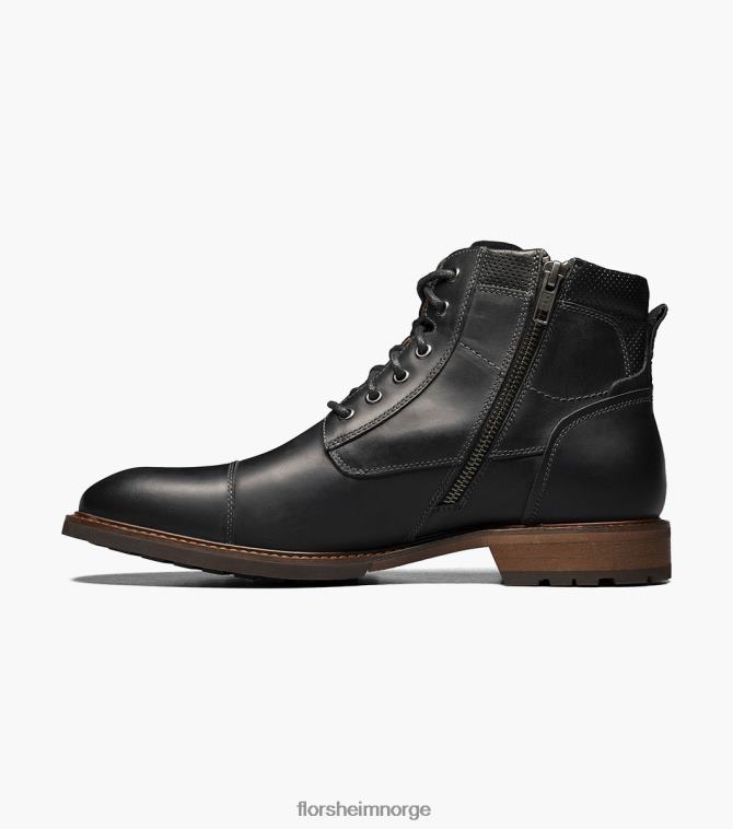 nei Florsheim menn fottøy hytte med blonder med cap toe svart ch 08PX6274