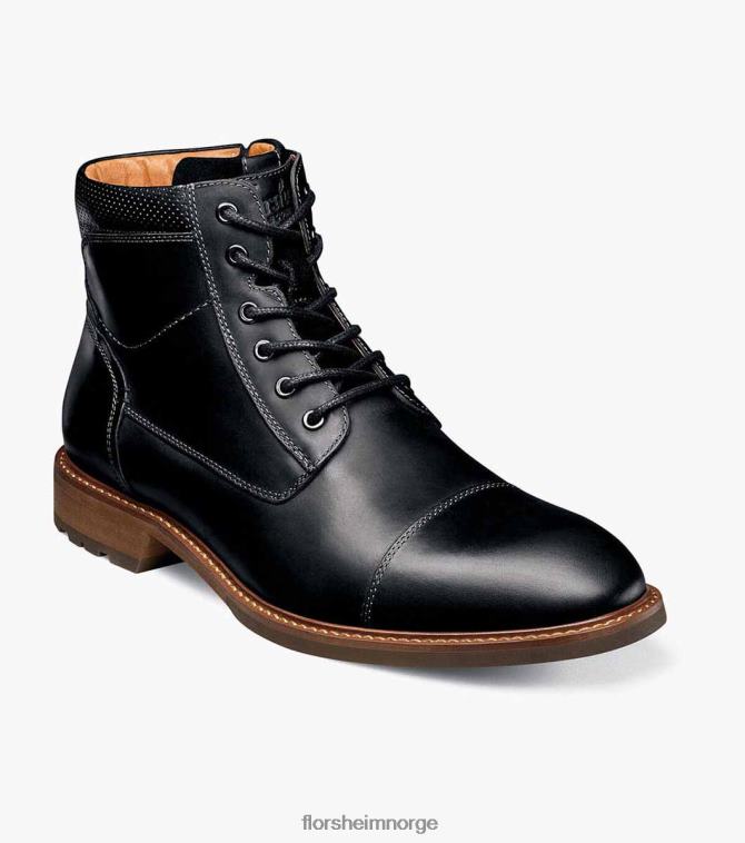 nei Florsheim menn fottøy lodge cap toe blonder boot svart ch 08PX62227