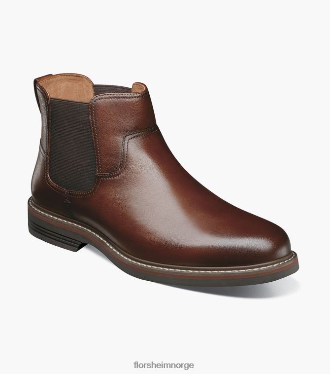 nei Florsheim menn fottøy norwalk plain toe gore støvel konjakk ramlet 08PX6277