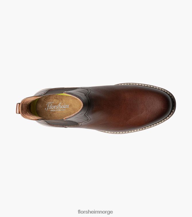 nei Florsheim menn fottøy norwalk plain toe gore støvel konjakk ramlet 08PX6277