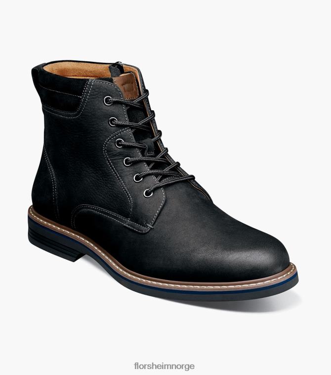 nei Florsheim menn fottøy norwalk støvel med vanlig tå snøre svart nubuck 08PX6279