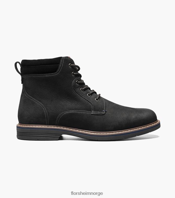 nei Florsheim menn fottøy norwalk støvel med vanlig tå snøre svart nubuck 08PX6279