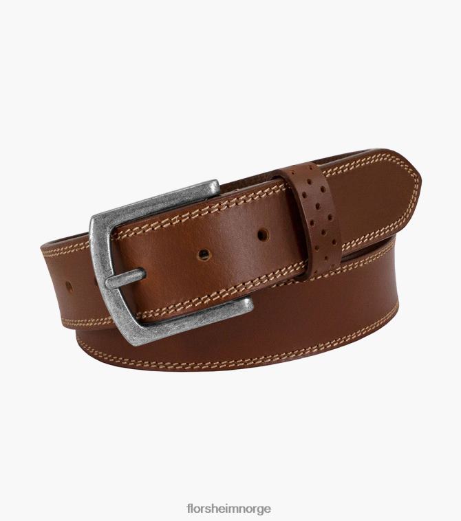 nei Florsheim unisex tilbehør jarvis belte i ekte skinn kastanje 08PX62512