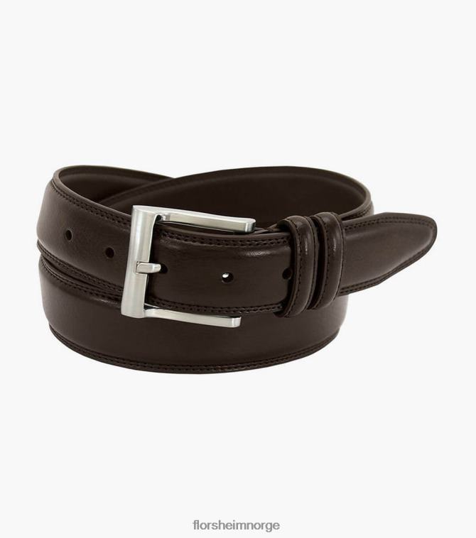 nei Florsheim unisex tilbehør martin pebble grain lærbelte brun 08PX62527