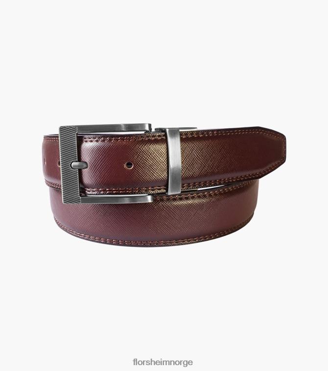 nei Florsheim unisex tilbehør perrion reversibelt belte burgunder 08PX62514