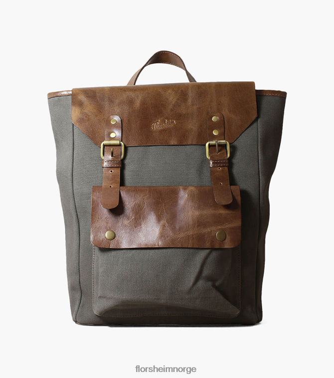 nei Florsheim unisex tilbehør ryggsekk i orazio lerret/skinn grå 08PX62623