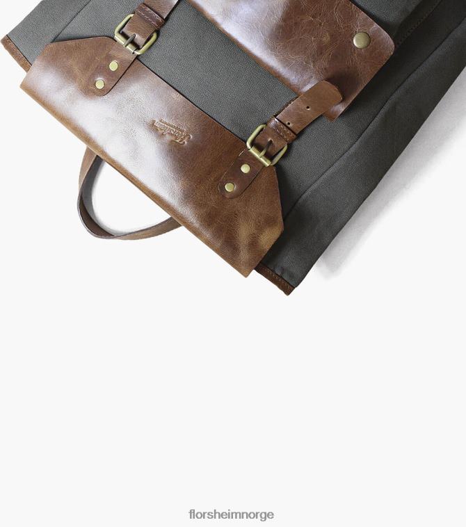 nei Florsheim unisex tilbehør ryggsekk i orazio lerret/skinn grå 08PX62623