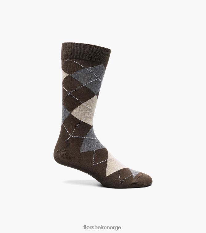 nei Florsheim unisex tilbehør argyle crew dress sokker brun 08PX62579