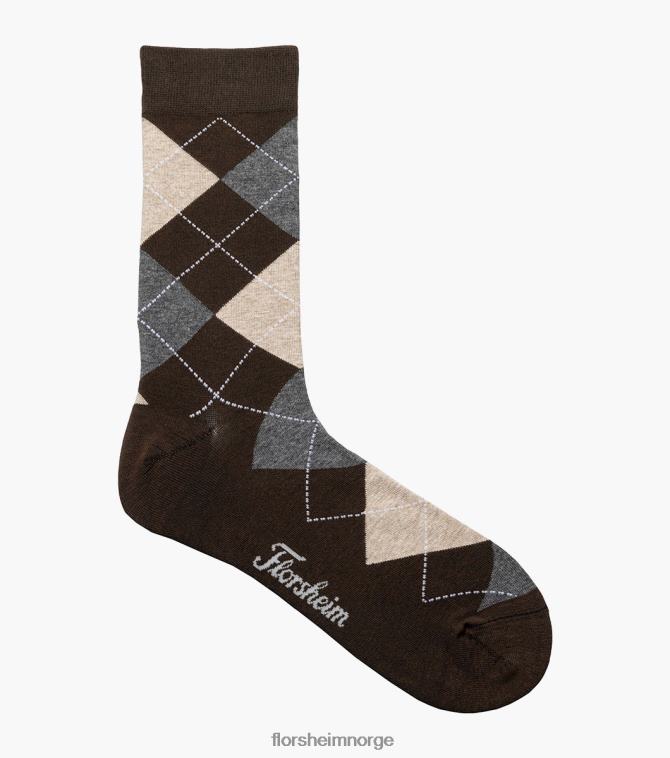 nei Florsheim unisex tilbehør argyle crew dress sokker brun 08PX62579