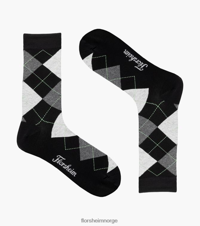 nei Florsheim unisex tilbehør argyle crew dress sokker svart 08PX62580