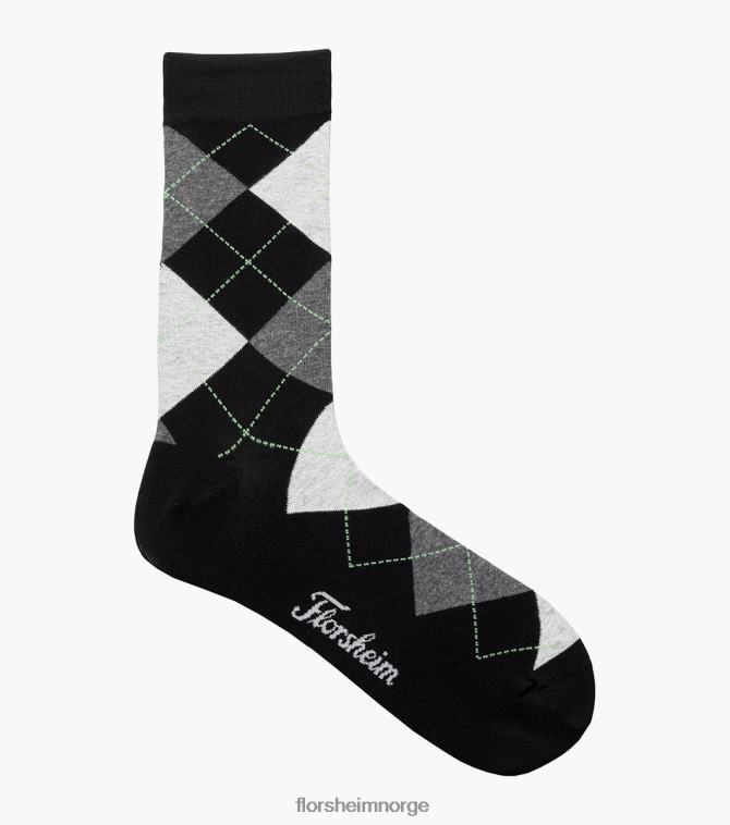 nei Florsheim unisex tilbehør argyle crew dress sokker svart 08PX62580
