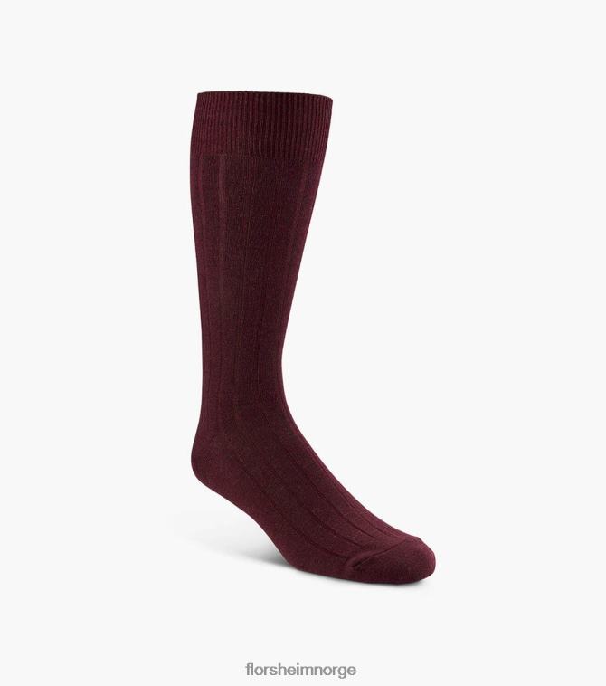 nei Florsheim unisex tilbehør breie rib mannskap dress sokker burgunder 08PX62600