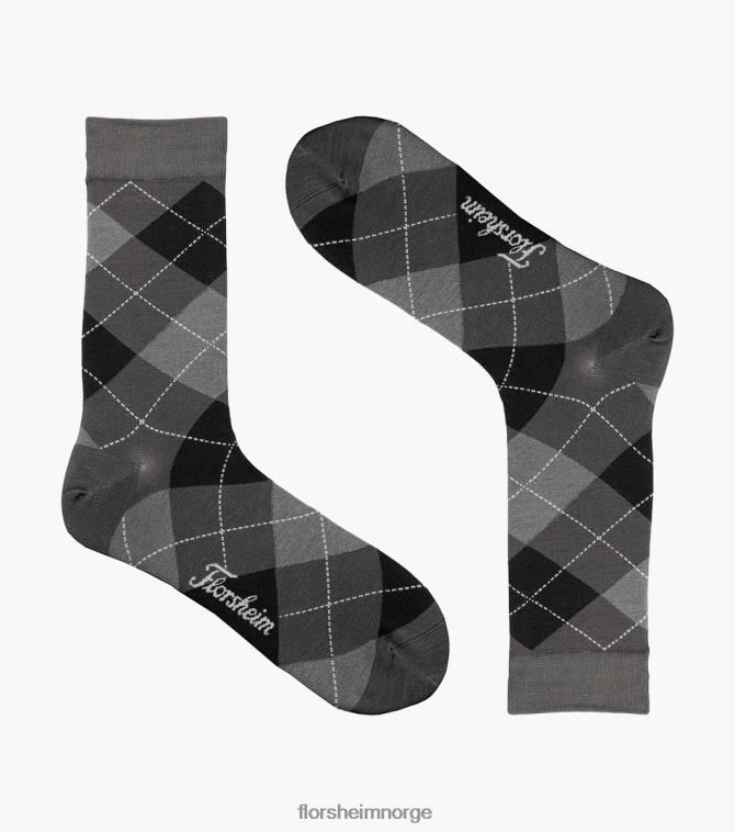 nei Florsheim unisex tilbehør diamonds crew dress sokker kull 08PX62581