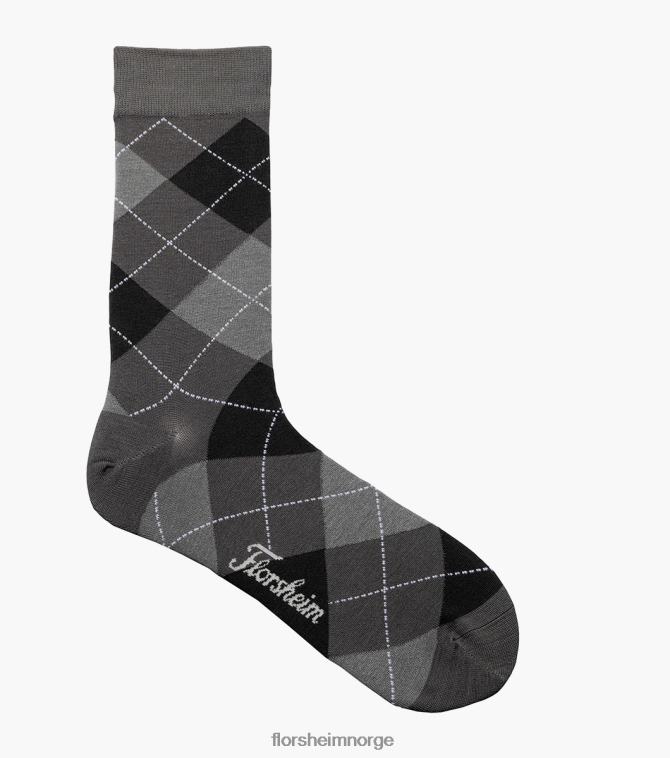 nei Florsheim unisex tilbehør diamonds crew dress sokker kull 08PX62581