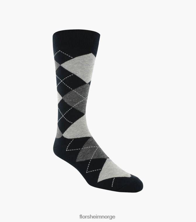 nei Florsheim unisex tilbehør klassiske Argyle crew dress sokker svart/grå 08PX62595